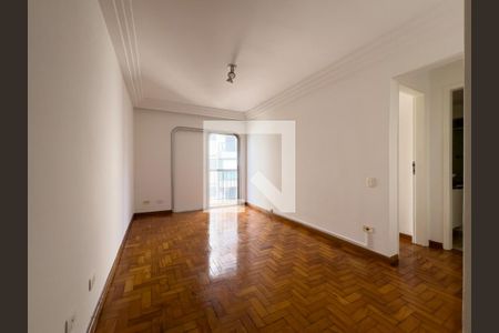 Sala, panorâmica  de apartamento para alugar com 1 quarto, 45m² em Moema, São Paulo