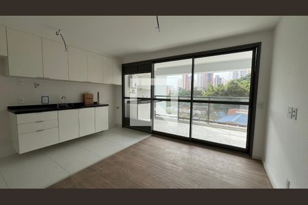 Sala e cozinha de apartamento para alugar com 1 quarto, 50m² em Vila Anglo Brasileira, São Paulo
