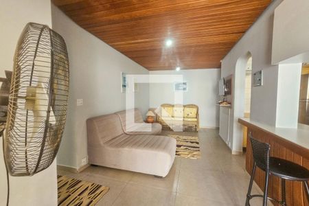 Sala de apartamento para alugar com 1 quarto, 63m² em Morro do Maluf, Guarujá