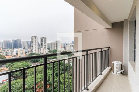 Varanda da Sala de apartamento à venda com 1 quarto, 32m² em Santo Amaro, São Paulo