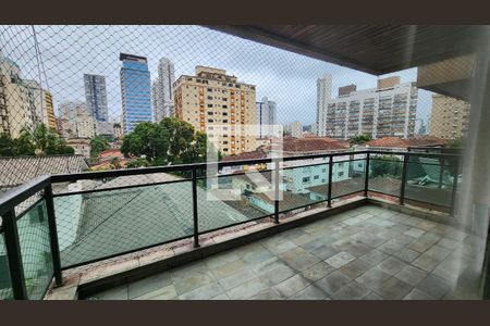 Varanda da Sala de apartamento para alugar com 3 quartos, 182m² em Gonzaga, Santos