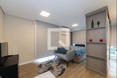 Sala - Quarto Integrado de apartamento à venda com 1 quarto, 40m² em Brooklin, São Paulo