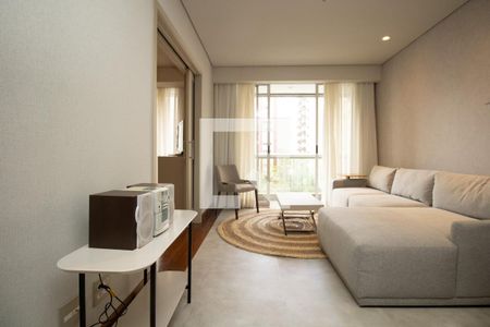 Apartamento para alugar com 60m², 1 quarto e 1 vagaSala, ambiente de estar com terraço 