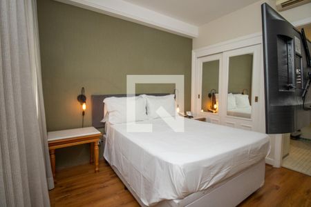 Quarto, panorâmica, cama de casal  de apartamento à venda com 1 quarto, 37m² em Indianópolis, São Paulo