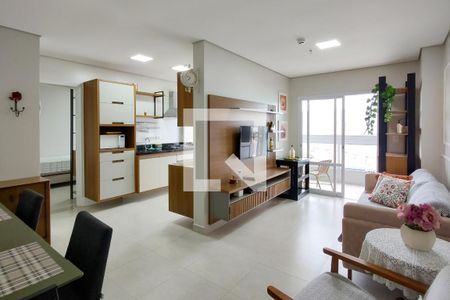 Sala de apartamento para alugar com 1 quarto, 58m² em Boqueirão, Praia Grande