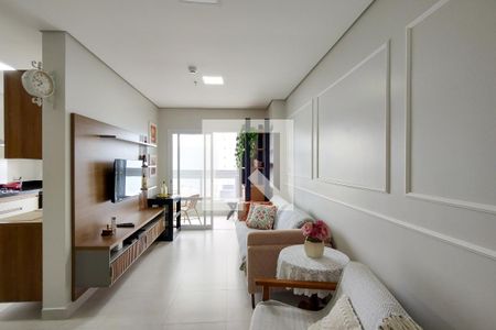 Sala de apartamento para alugar com 1 quarto, 58m² em Boqueirão, Praia Grande