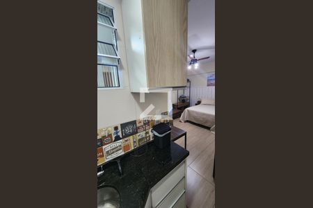 Cozinha de apartamento para alugar com 1 quarto, 28m² em José Menino, Santos