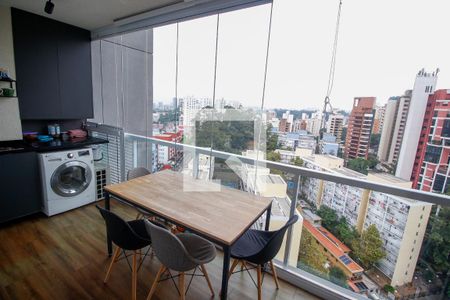 Varanda da Sala de apartamento à venda com 1 quarto, 35m² em Real Parque, São Paulo