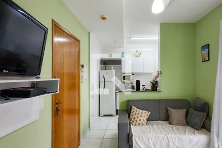Sala de apartamento para alugar com 1 quarto, 52m² em Boqueirão, Praia Grande