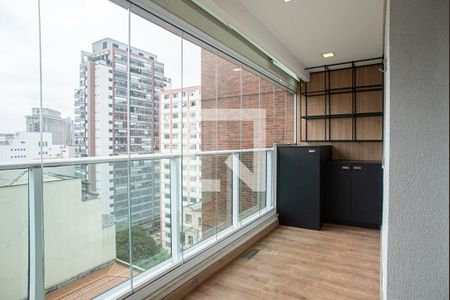 Varanda da Sala de apartamento à venda com 1 quarto, 45m² em Bela Vista, São Paulo