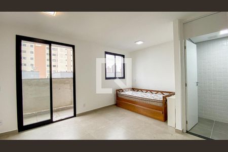 Sala - Cozinha de apartamento para alugar com 1 quarto, 37m² em Vila Valparaiso, Santo André