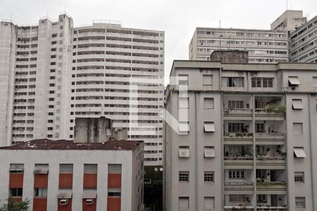 Sala e Quarto - Vista  de kitnet/studio para alugar com 1 quarto, 32m² em José Menino, Santos
