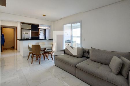 Sala  de apartamento para alugar com 2 quartos, 85m² em Caiçara, Praia Grande
