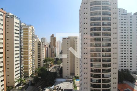 Vista da Sala de apartamento à venda com 1 quarto, 42m² em Indianópolis, São Paulo