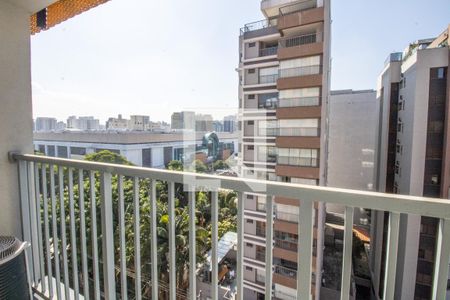 Quarto, terraço, vista aberta Shopping Ibirapuera  de apartamento à venda com 1 quarto, 22m² em Indianópolis, São Paulo