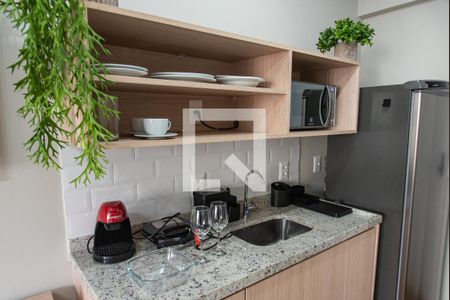 Cozinha de kitnet/studio para alugar com 1 quarto, 24m² em Paraíso, São Paulo
