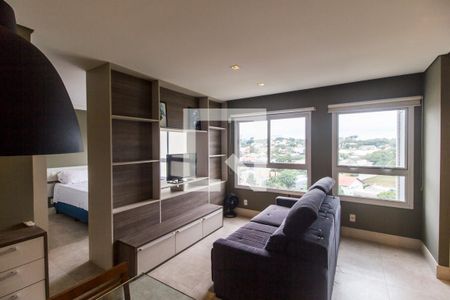 Sala de TV de apartamento para alugar com 1 quarto, 43m² em Dezoito do Forte Empresarial/alphaville., Barueri