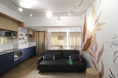 Sala/Cozinha de apartamento à venda com 1 quarto, 54m² em Vila Olímpia, São Paulo