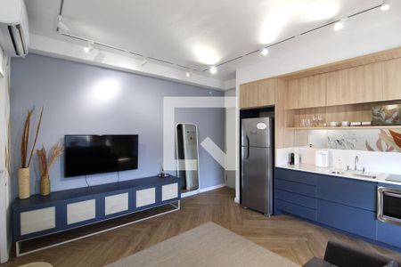 Sala/Cozinha de apartamento à venda com 1 quarto, 54m² em Vila Olímpia, São Paulo