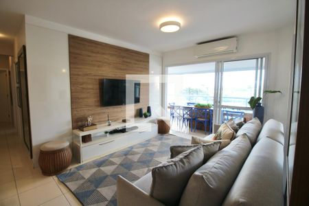 Sala de apartamento para alugar com 3 quartos, 109m² em Jardim Tres Marias, Guarujá