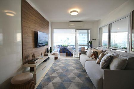 Sala de apartamento para alugar com 3 quartos, 109m² em Jardim Tres Marias, Guarujá