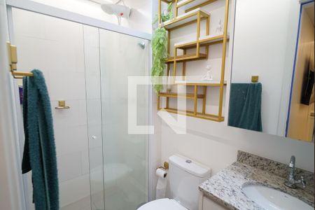 Banheiro de kitnet/studio para alugar com 1 quarto, 30m² em Jardim Trussardi, São Paulo