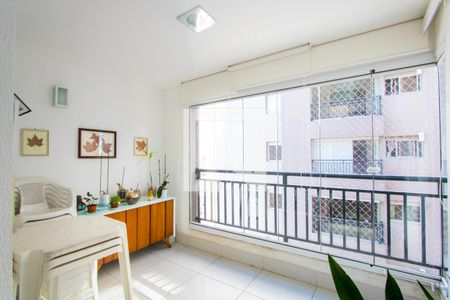 Varanda da sala de apartamento à venda com 3 quartos, 97m² em Vila Scarpelli, Santo André