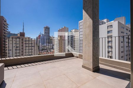 Sala/Cozinha - Varanda de kitnet/studio à venda com 1 quarto, 73m² em Cerqueira César, São Paulo