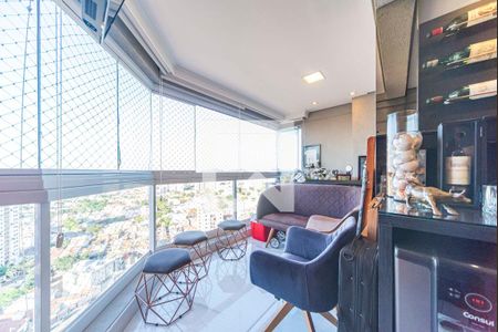 Varanda da Sala de apartamento à venda com 3 quartos, 91m² em Vila Assunção, Santo André