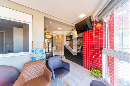 Varanda da Sala de apartamento à venda com 3 quartos, 91m² em Vila Assunção, Santo André