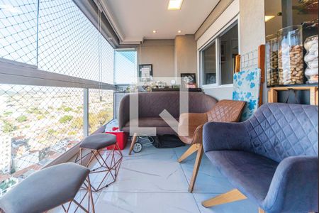 Varanda da Sala de apartamento à venda com 3 quartos, 91m² em Vila Assunção, Santo André