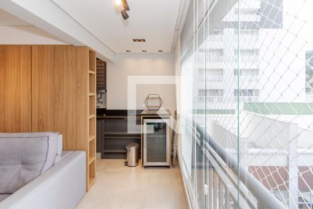 Varanda da Sala de apartamento para alugar com 2 quartos, 63m² em Campo Belo, São Paulo