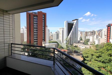 Varanda da Sala de apartamento à venda com 3 quartos, 100m² em Lourdes, Belo Horizonte