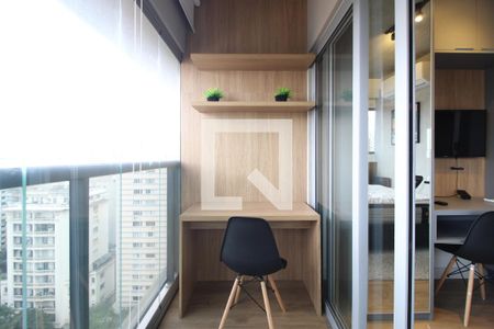 Varanda de kitnet/studio para alugar com 1 quarto, 21m² em Jardim Paulista, São Paulo
