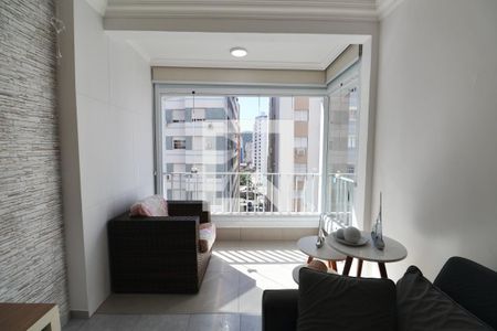 Sala de apartamento para alugar com 1 quarto, 62m² em Barra Funda, Guarujá