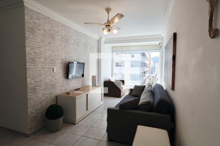 Sala de apartamento para alugar com 1 quarto, 62m² em Barra Funda, Guarujá