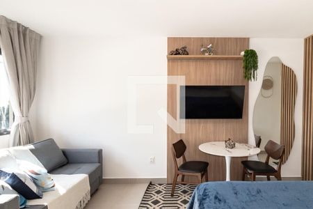 Sala-Quarto de apartamento à venda com 1 quarto, 27m² em Indianópolis, São Paulo