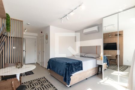 Sala-Quarto de apartamento à venda com 1 quarto, 27m² em Indianópolis, São Paulo