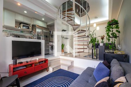 Sala/Cozinha de apartamento à venda com 1 quarto, 54m² em Cerqueira César, São Paulo