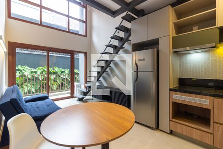 Sala/Cozinha de apartamento à venda com 1 quarto, 43m² em Jardim das Bandeiras, São Paulo