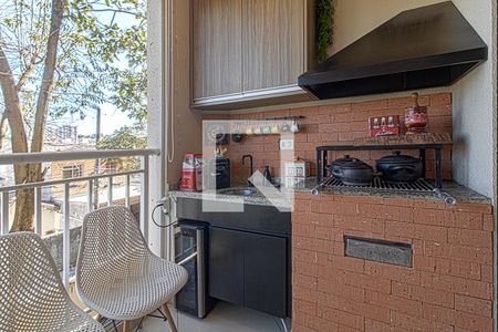 sacada com churrasqueira de apartamento à venda com 3 quartos, 75m² em Vila Caraguatá, São Paulo