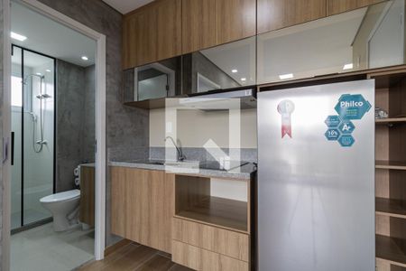 Cozinha de apartamento à venda com 1 quarto, 27m² em Indianópolis, São Paulo
