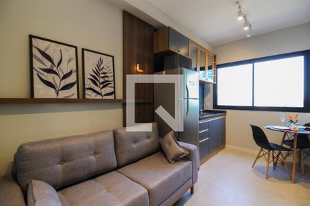 Sala/Cozinha de kitnet/studio para alugar com 1 quarto, 29m² em Pinheiros, São Paulo