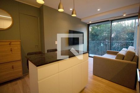 Sala de apartamento à venda com 1 quarto, 43m² em Jardim das Bandeiras, São Paulo