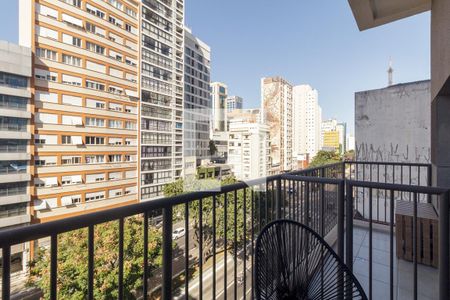 Varanda da Sala de apartamento à venda com 1 quarto, 36m² em Consolação, São Paulo