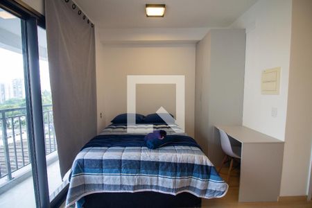 Sala / Quarto - Studio de kitnet/studio para alugar com 1 quarto, 32m² em Santo Amaro, São Paulo