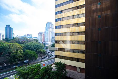 Vista da Varanda da Sala e do quarto de apartamento para alugar com 1 quarto, 49m² em Consolação, São Paulo