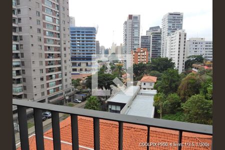 Vista da Sacada de kitnet/studio à venda com 1 quarto, 30m² em Jardim das Bandeiras, São Paulo