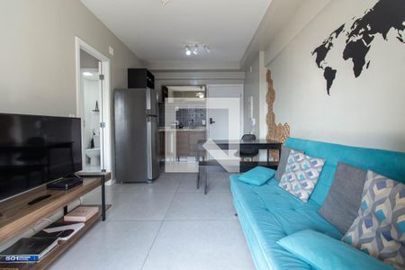 Sala e cozinha  de apartamento à venda com 1 quarto, 39m² em Paraíso, São Paulo