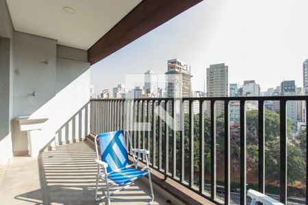 Varanda e área de serviço de apartamento à venda com 1 quarto, 39m² em Paraíso, São Paulo